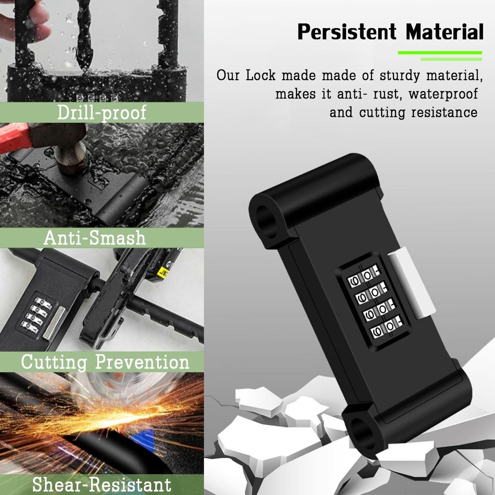 4 Digit Combination Padlock,® Heavy Duty Anti Theft U-Shape Security Code Loc...