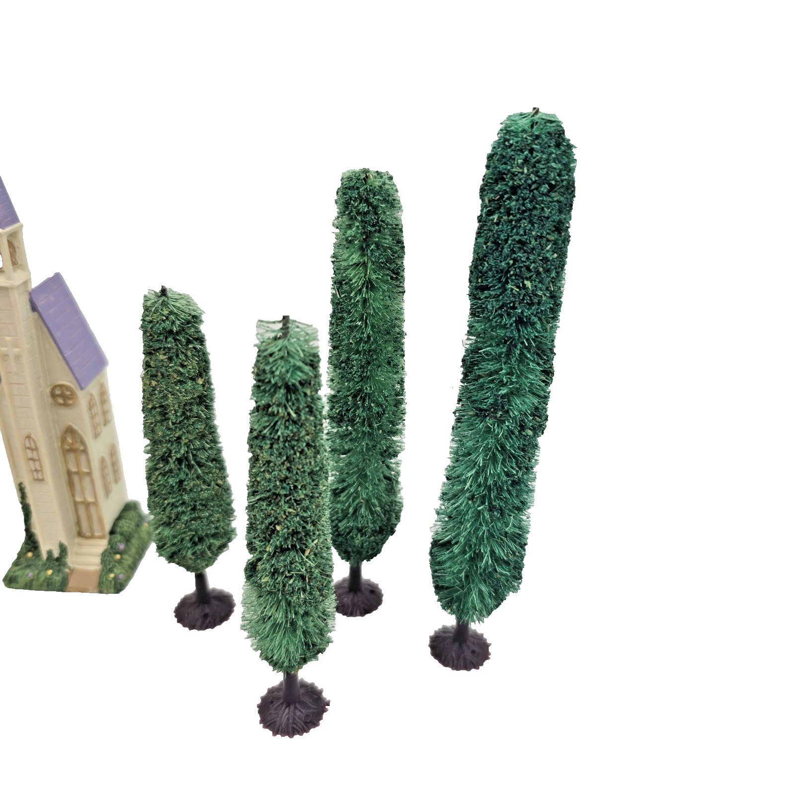 Vintage Easter Village Rabbit Bunny Houses Trees Decor Set of 12