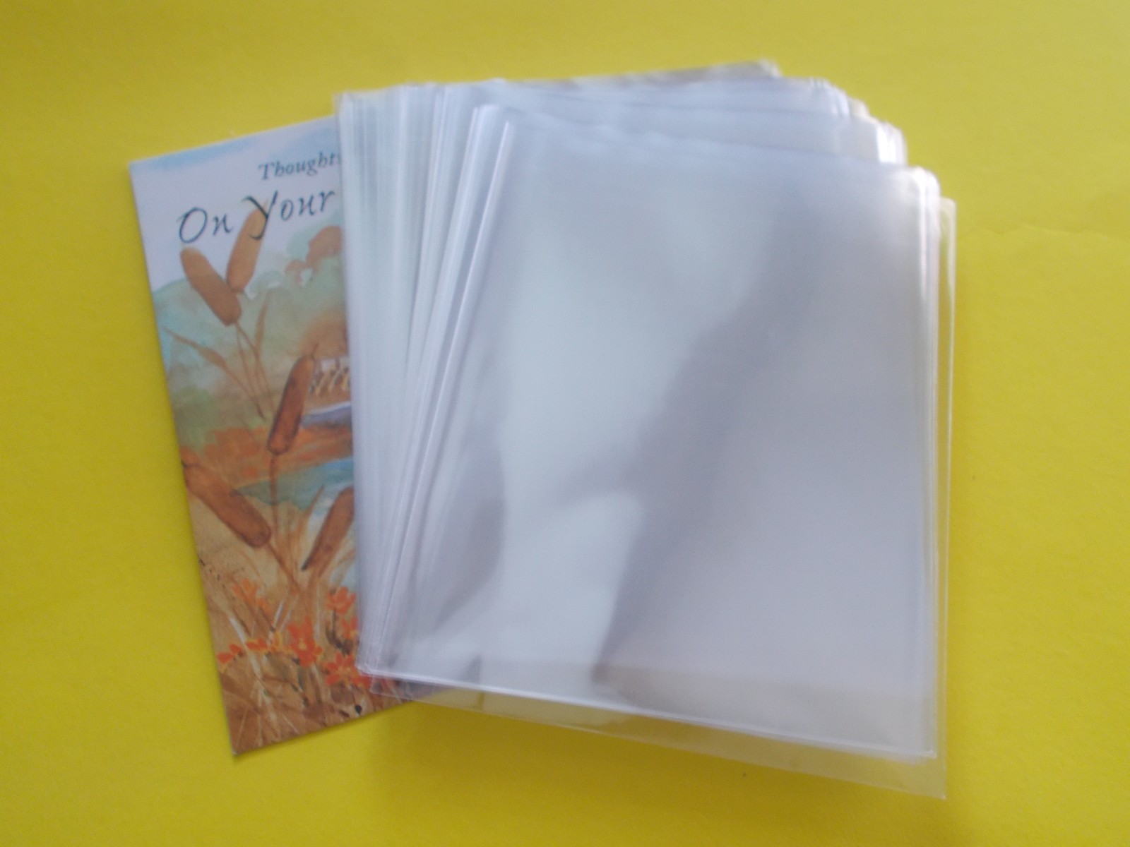 300 Clear Open End Cello  Envelopes A2 + 4 5/8 x 5 3/4 Cellophane Bags Sleeves