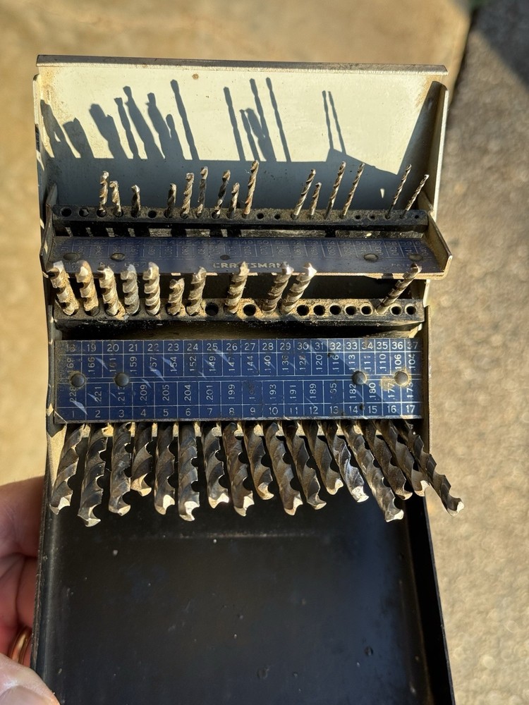 1930 - 1950 Sears Drill Bit Case, some drill bits included
