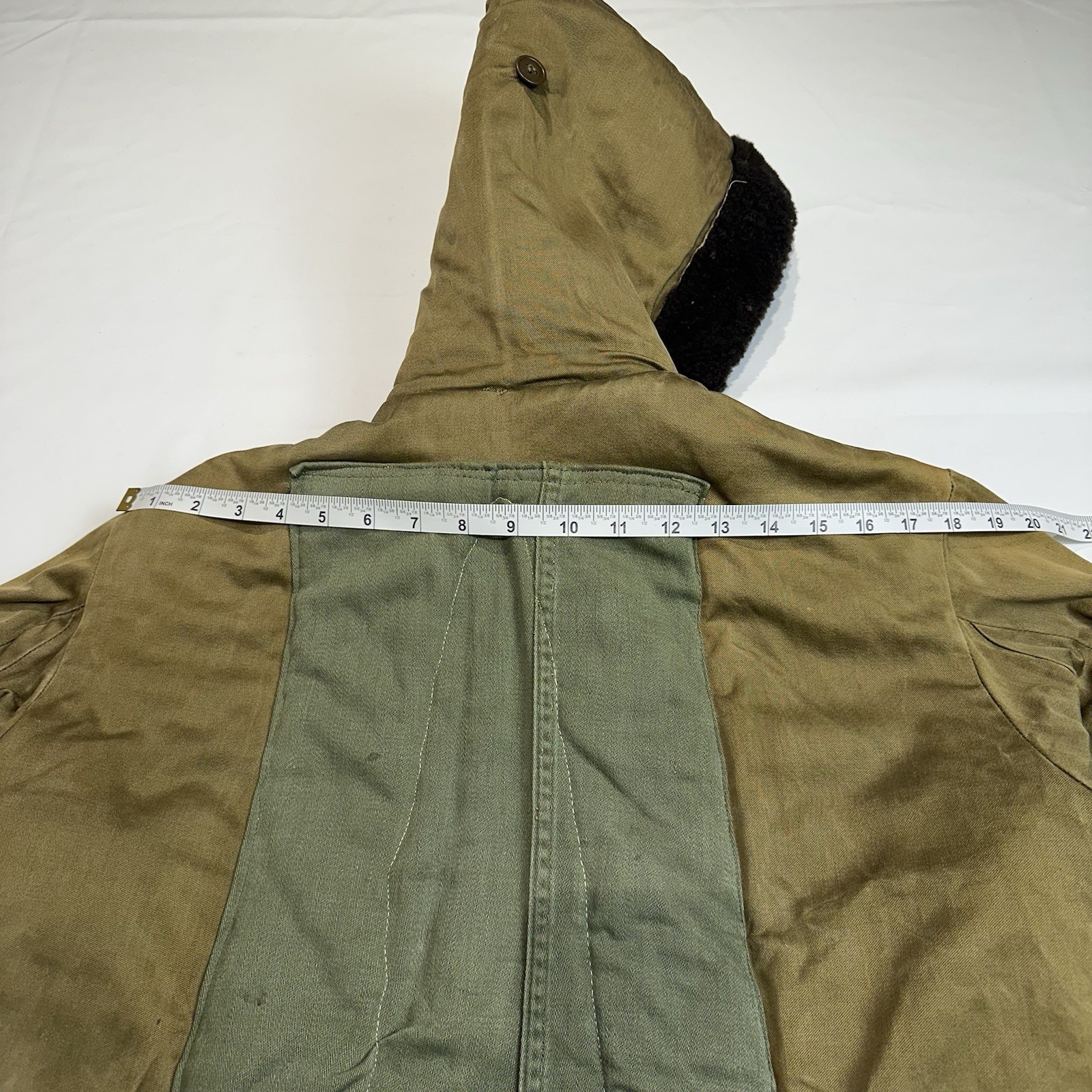 VTG WWII US Military B-9 Parka Cold Weather Jacket L Altered Distressed