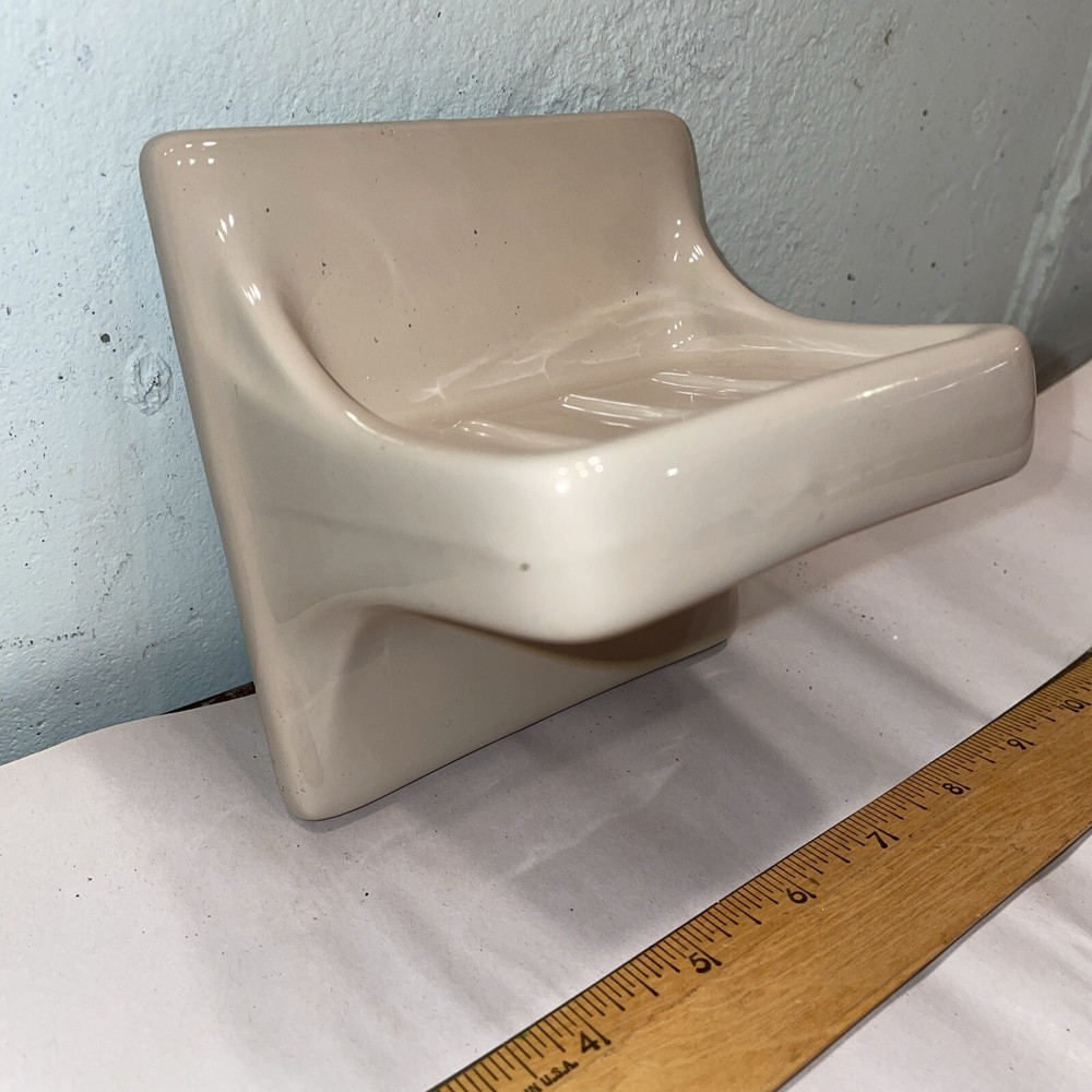 Bath Tub/Shower Ceramic Thinset Wall Mount Tile Soap Dish Light Beige