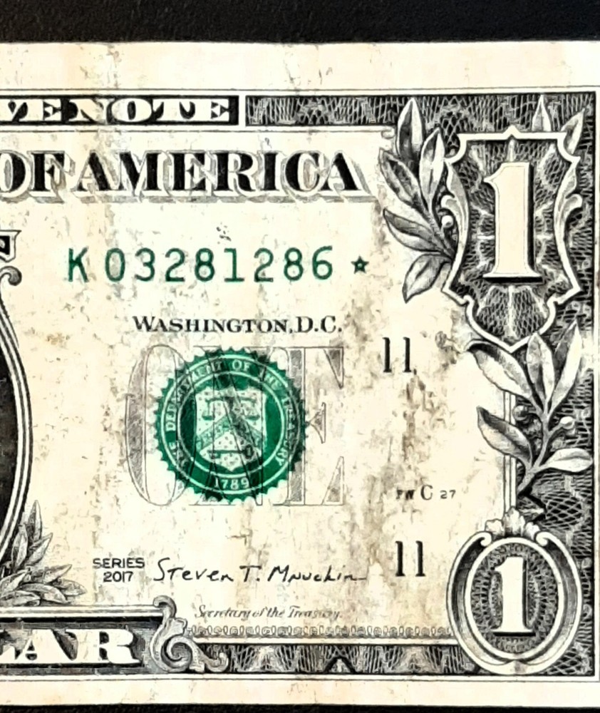 RARE STAR NOTE MULTIPLE ERRORS,LOW RUN, MISCUT ERROR, INK SMEAR ALL OVER FRONT