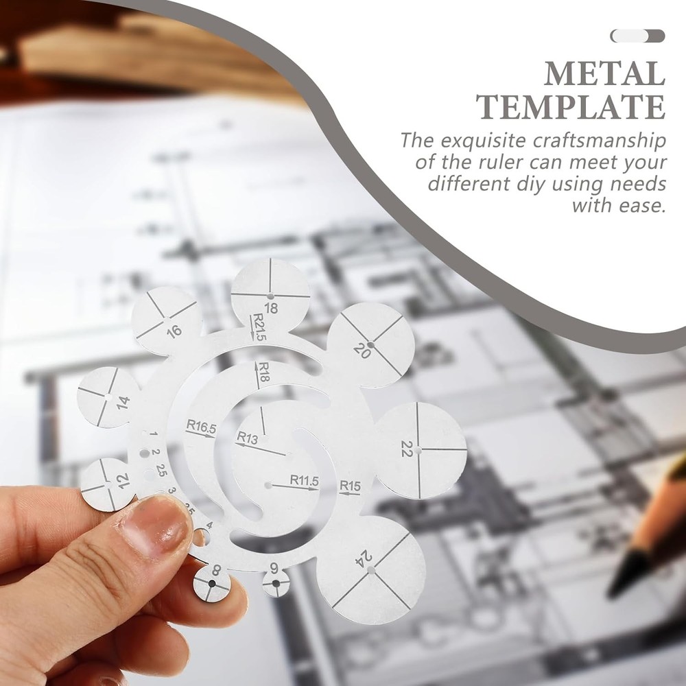 Leather Cutting Circle Template Round Ruler Precision Radius Tool for Sewing Cra