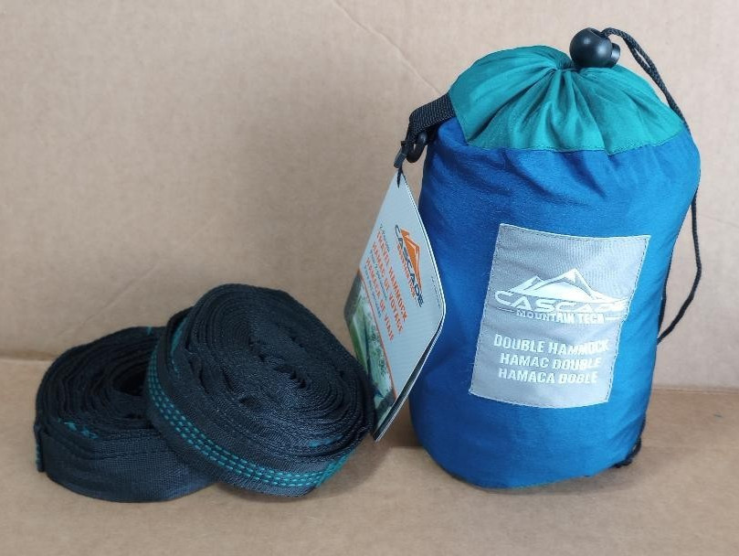 Cascade Mountain Tech 2-Person Travel Double Hammock 440lb Blue & Green FREESHIP