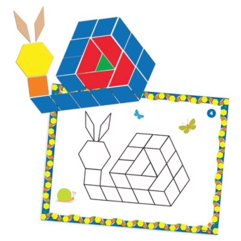 Pattern Block Activity Set: Preschool Math & Counting Kit, Plastic Material