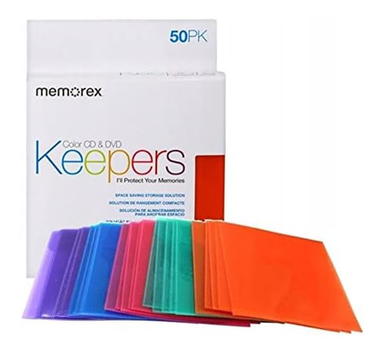 Memorex CD/DVD Assorted Colors Plastic Keeper Sleeves Lot