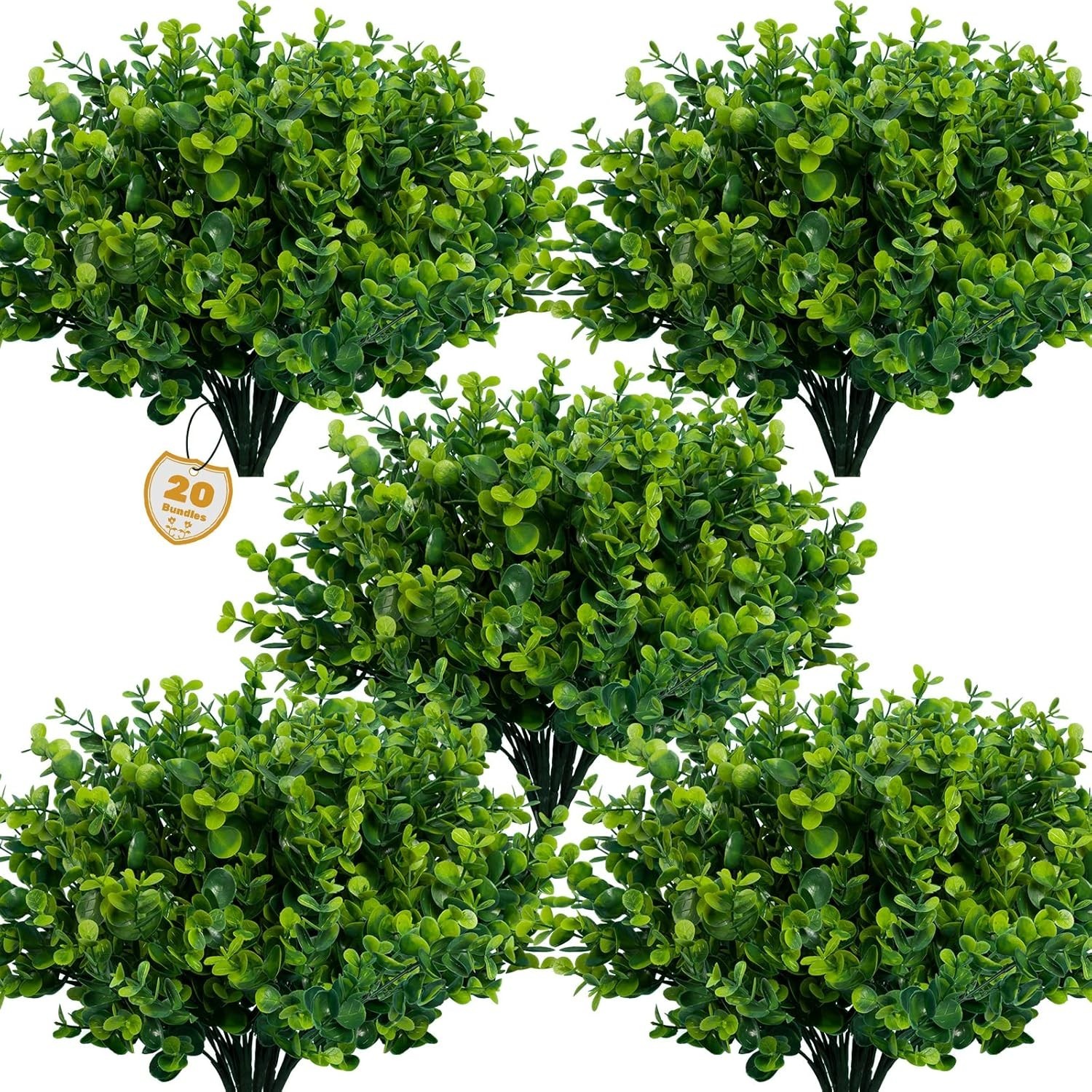 Artificial Boxwood Plants for Home Garden 20 Bundles