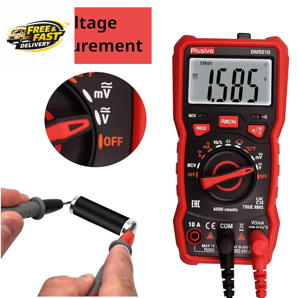 Multimeter 6000 Counts Digital Multimeter Auto Ranging TRMS AC DC Voltmeter