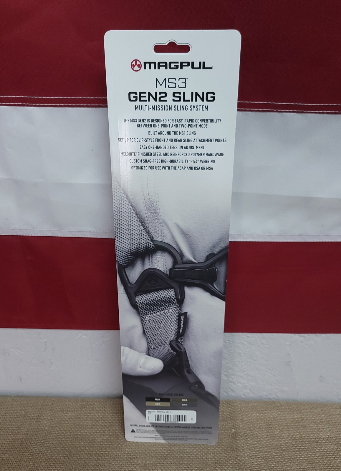 Magpul MS3 Gen 2 Multi Mission Sling System/Swivel Set, Ranger Green MAG514-RGR