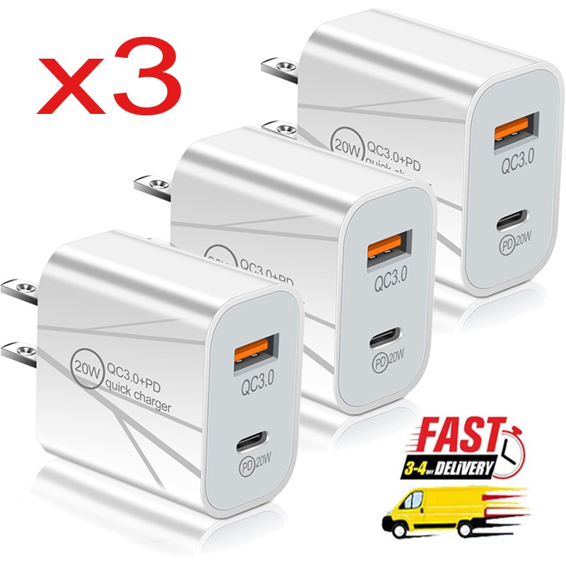 Fast Charging Type C QC3.0 Wall Charger Adapter For Samsung iPhone Android Phone