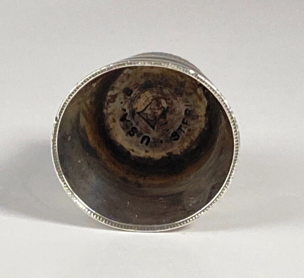 Antique 2x c1910 Solid Silver Thimbles One by U.S.A Simon Brothers & Other