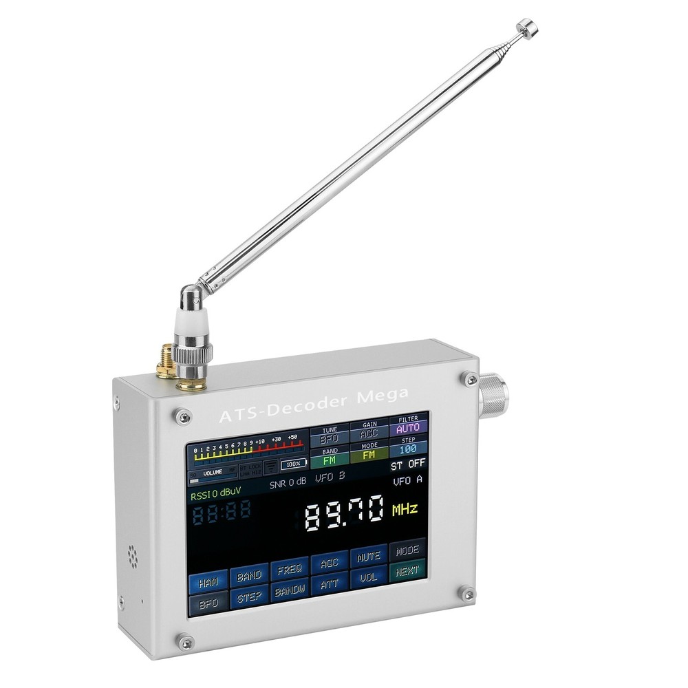 ATS-Decoder Mega SDR Radio AM FM DIGI Receiver Upgraded w/4"Color Screen HAMGEEK