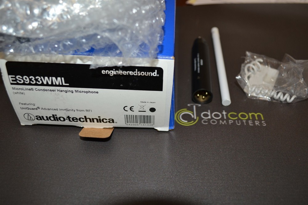 Audio-Technica Es933Wml White version ES933ML Microline Condenser Hanging Mic