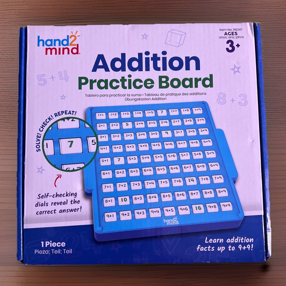 Self Checking Addition Math Facts Board For Kids 81 Problems Learning Toy