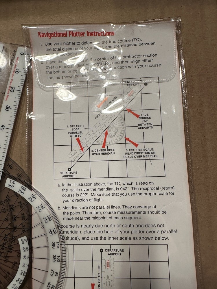 Gleim Navigational Plotter.Sectional/World AeronauticalTerminal Area Chart Scale