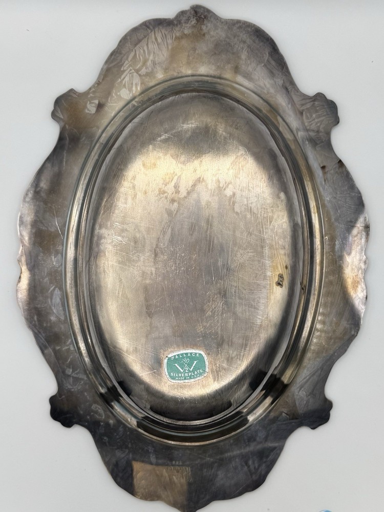 Wallace Silverplate Ornate Oval Platter Tray