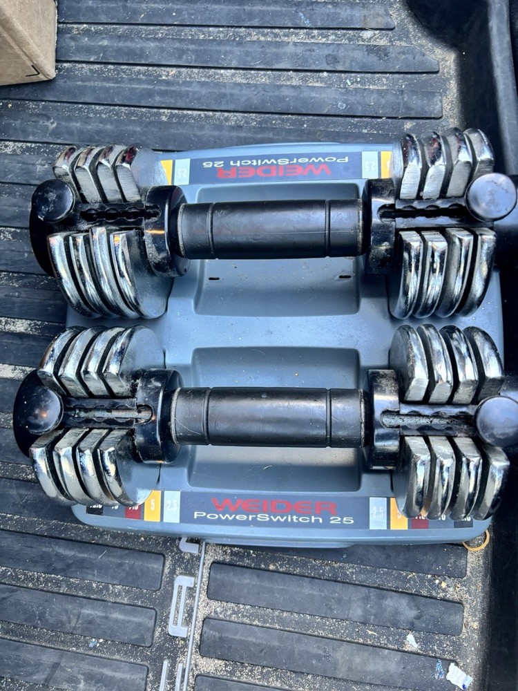 Weider Powerswitch 25 Dumbbell Set (2.5 - 12.5 lb Each) Adjustable Weights