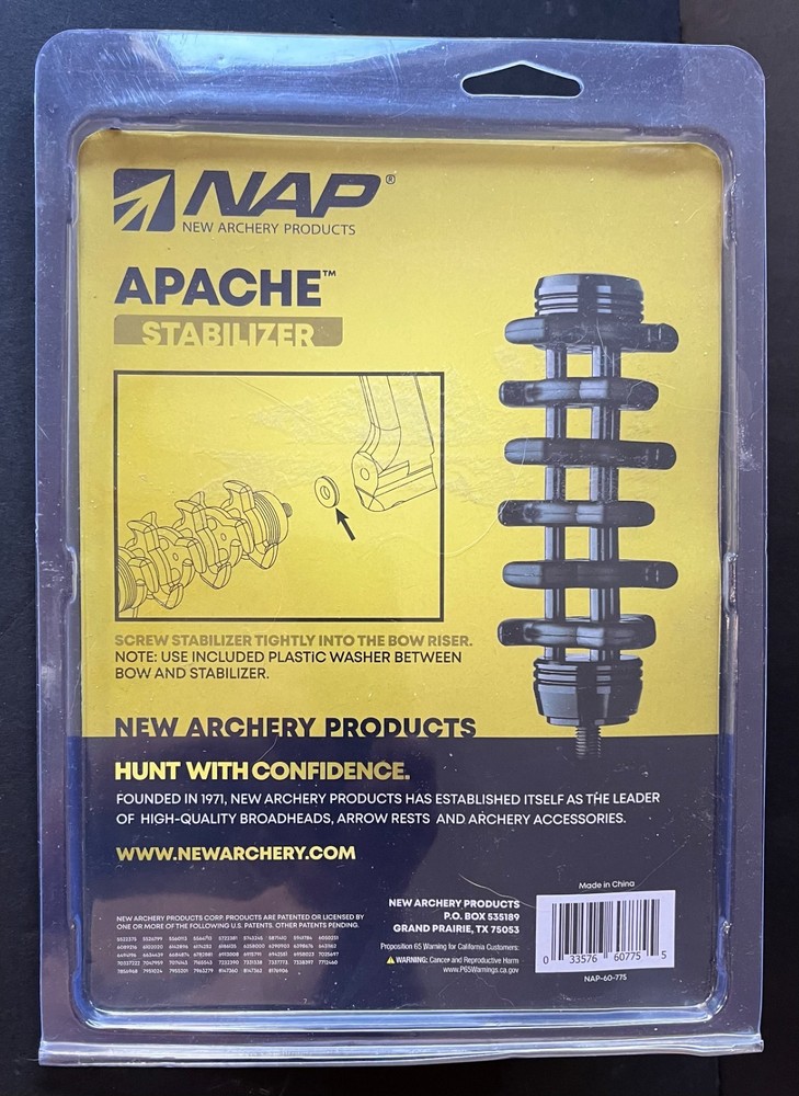 Apache Bow Stabilizer-5" Black-New Archery Products (NAP 60-775)