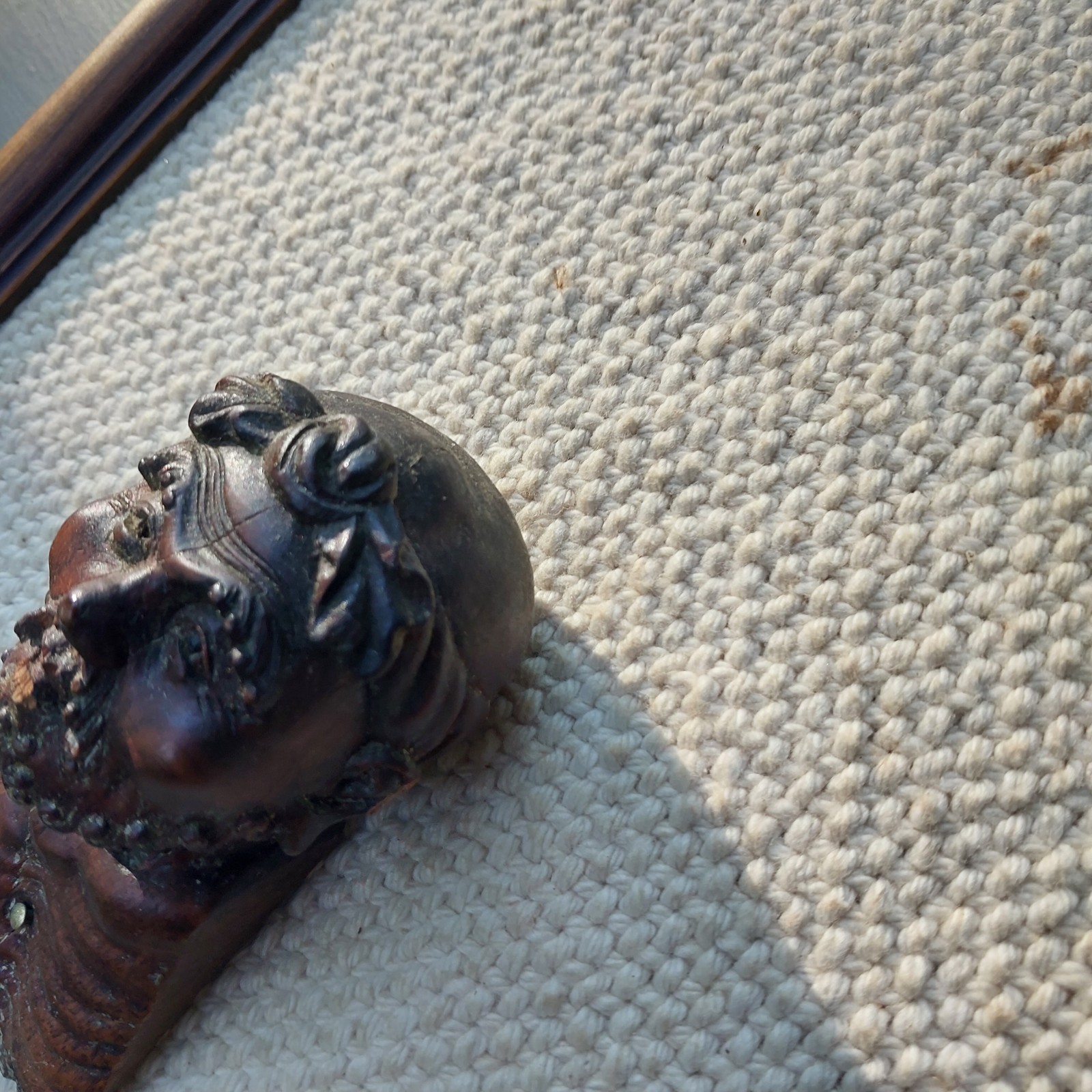 Antique Carved Man Wood Victorian Salvage Architectural Furniture Trim Picture