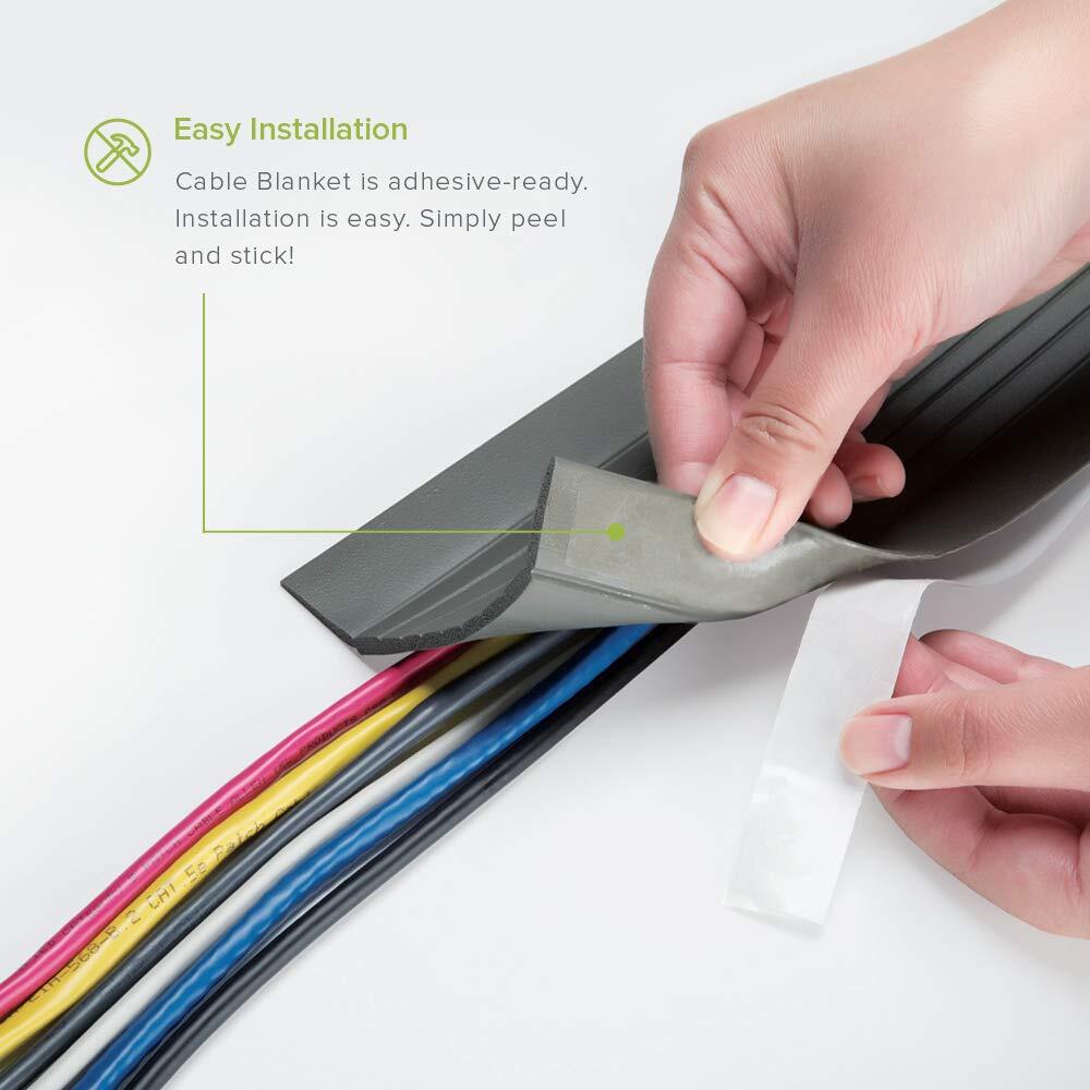 10ft Cable Blanket Low Profile Cord Cover And Protector Gray