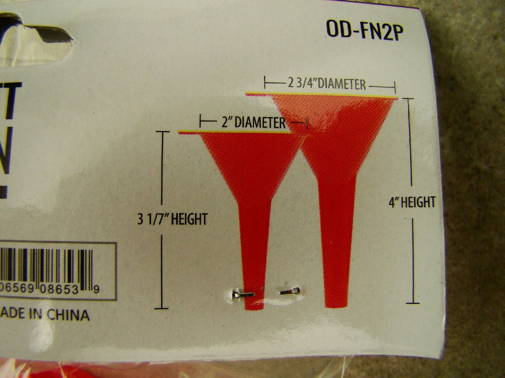 2Pc Plastic Funnel Set With Ball Keychain, Camping, Prospecting, Mining, Hiking