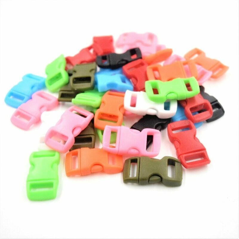 25pcs Side Release Plastic Buckles Clips For Webbing 10mm various colors