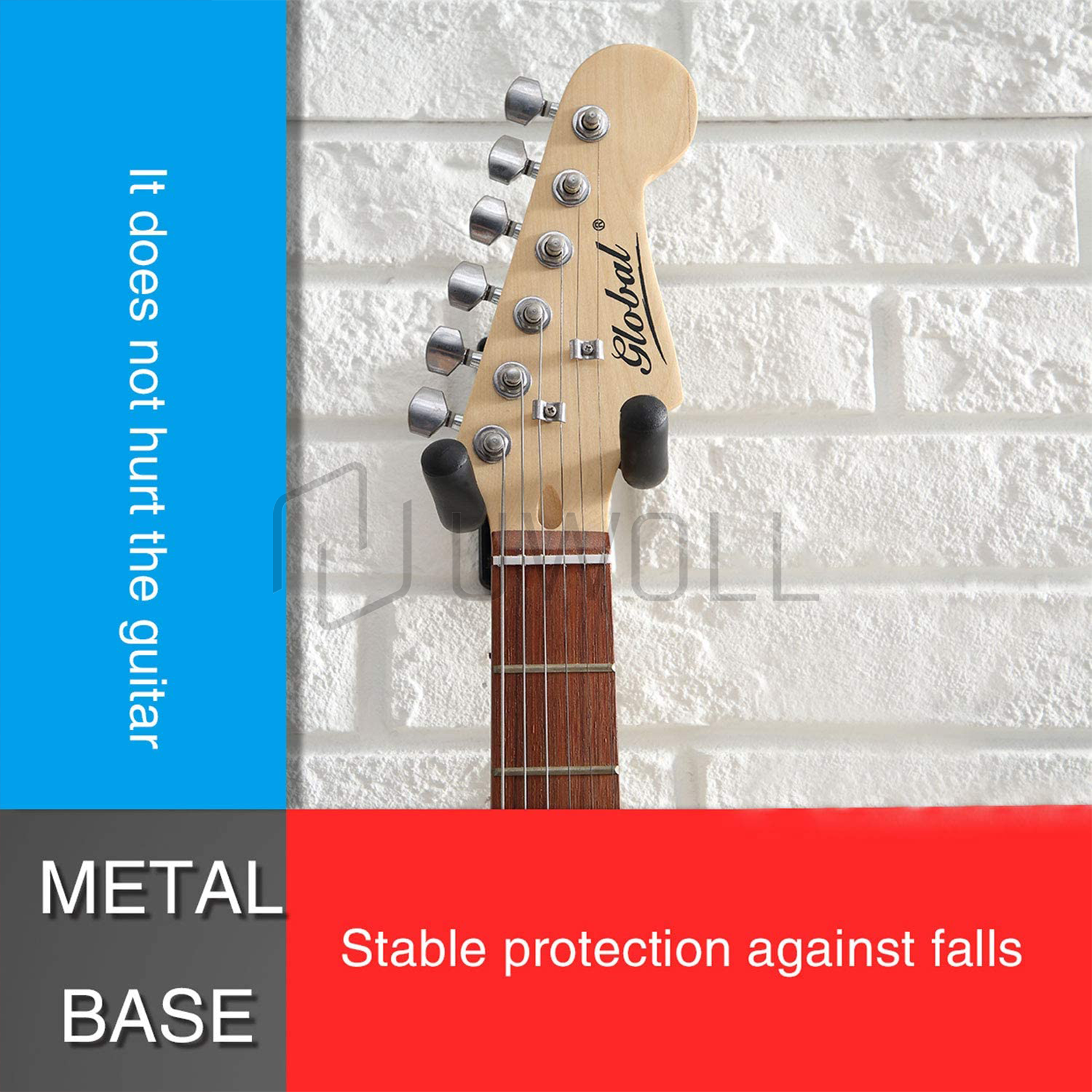 2 Universal Guitar Hangers Wall Mount Adjustable Hook Holder Instrument Display