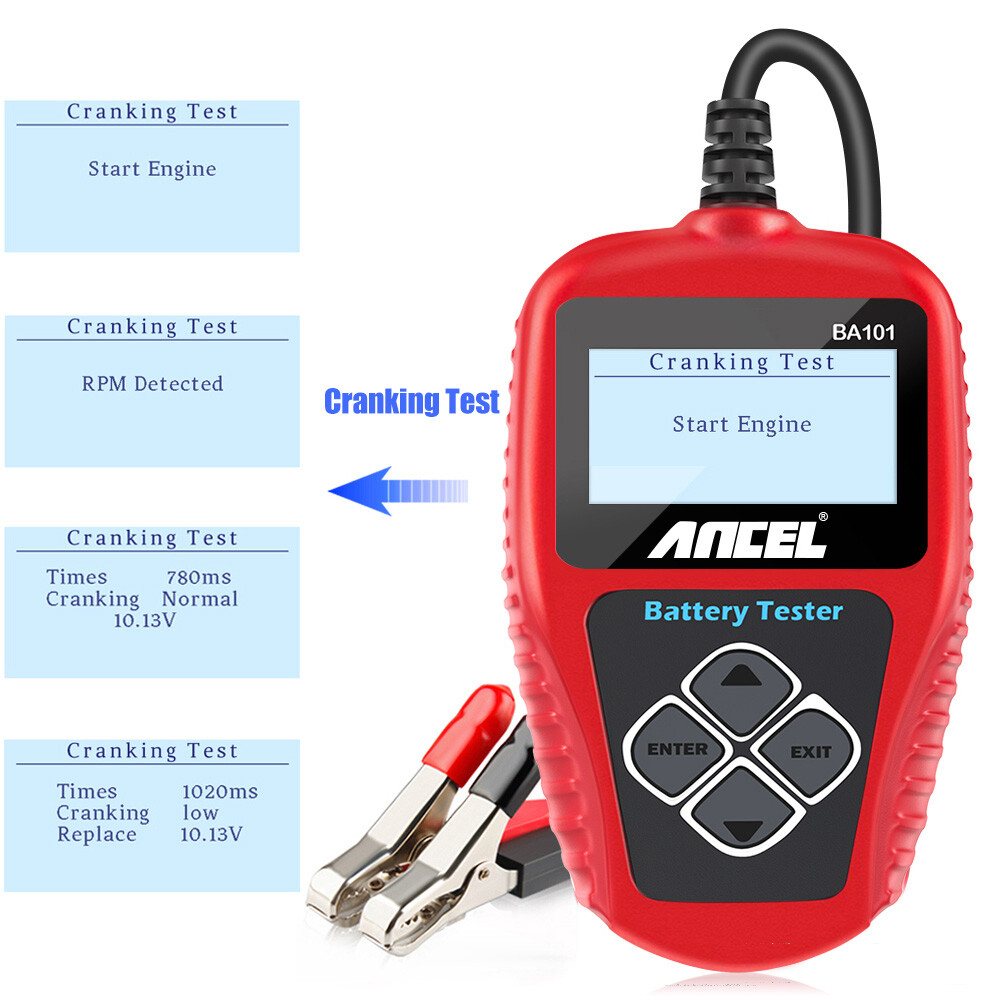 ANCEL BA101 12V 100-2000 CCA Battery Load Tester Digital Analyzer Bad Cell Test