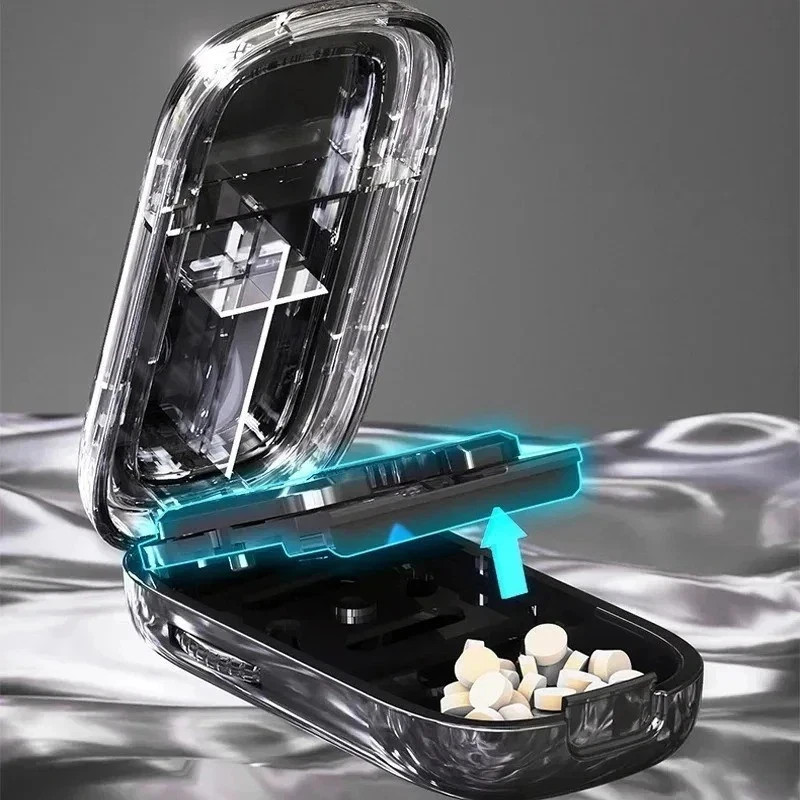 Adjustable Precise Pill Cutter Storage Box Portable Drug Tablet Medicine Dust