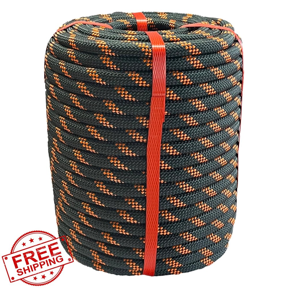 Ezjsdltech 1/2"x200ft Black Arborist Rigging Rope Polyester