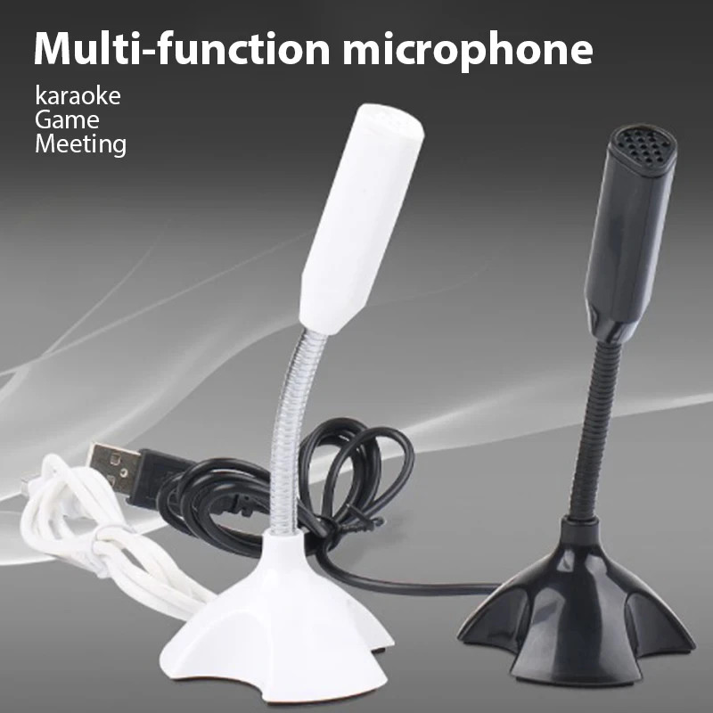Computer Mini Condenser Microphone USB Stand Recording Mic For PC Desktop Laptop