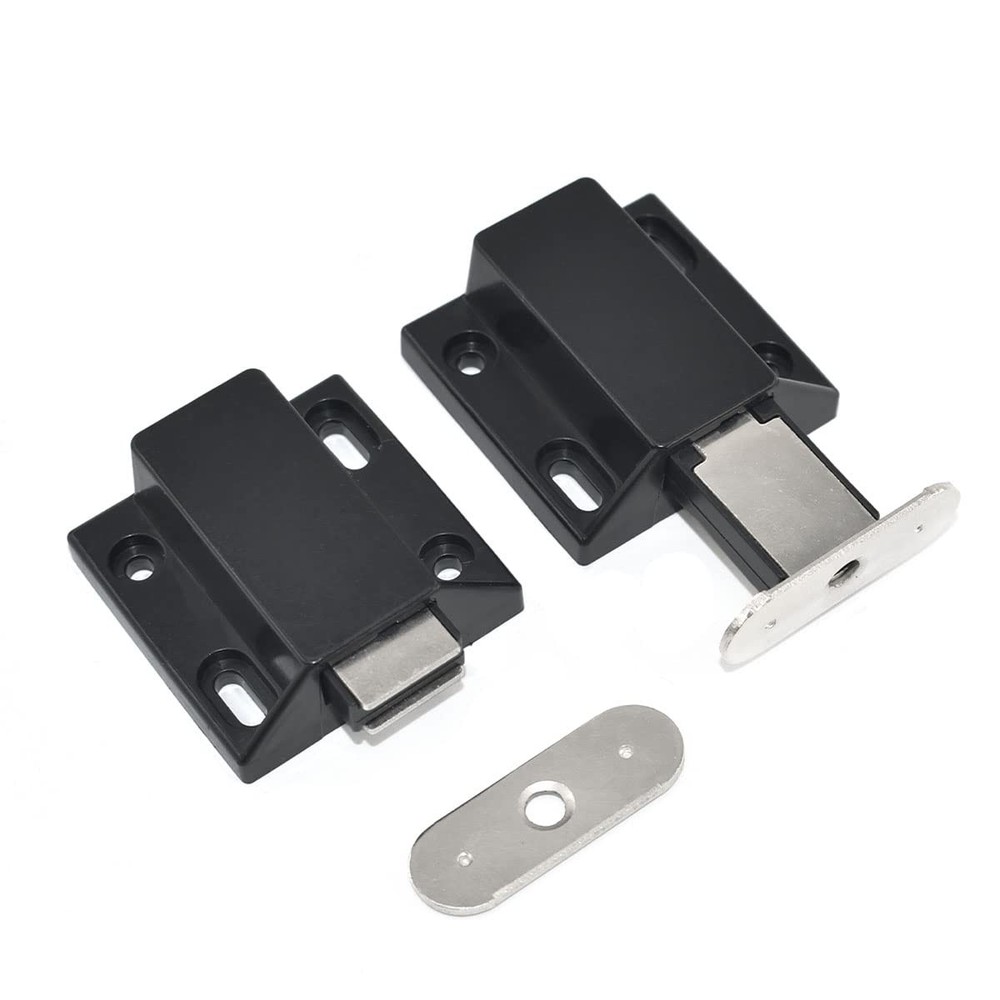 10 Pack Magnetic Push Latch Catch to Open Pressure Touch Black