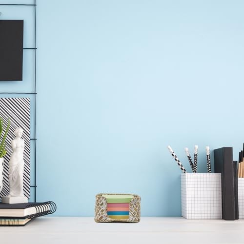 Sticky Note Holder Seagrass Post It Note Dispenser Woven 3 x 3 Inch Whitewash