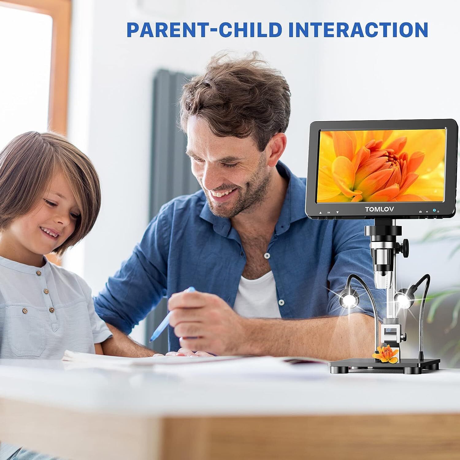 TOMLOV DM9 Pro Digital Microscope 1200X HDMI Magnifier 7" Coin Microscope Camera