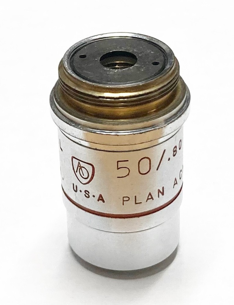AO 1016 American Optical 50x Plan Achro .80 Oil Iris Microscope Objective