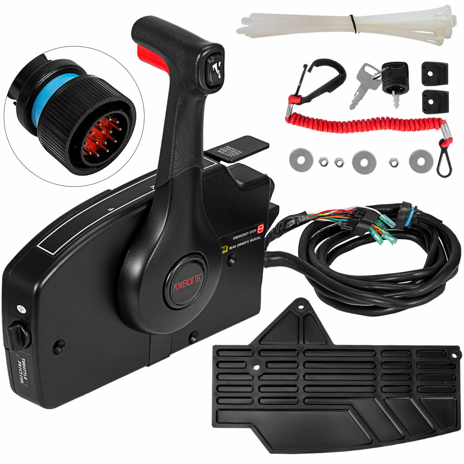 NEW Quicksilver Mercury Remote Control 1 Pins 881170A14 with 14PINS 20FT harness