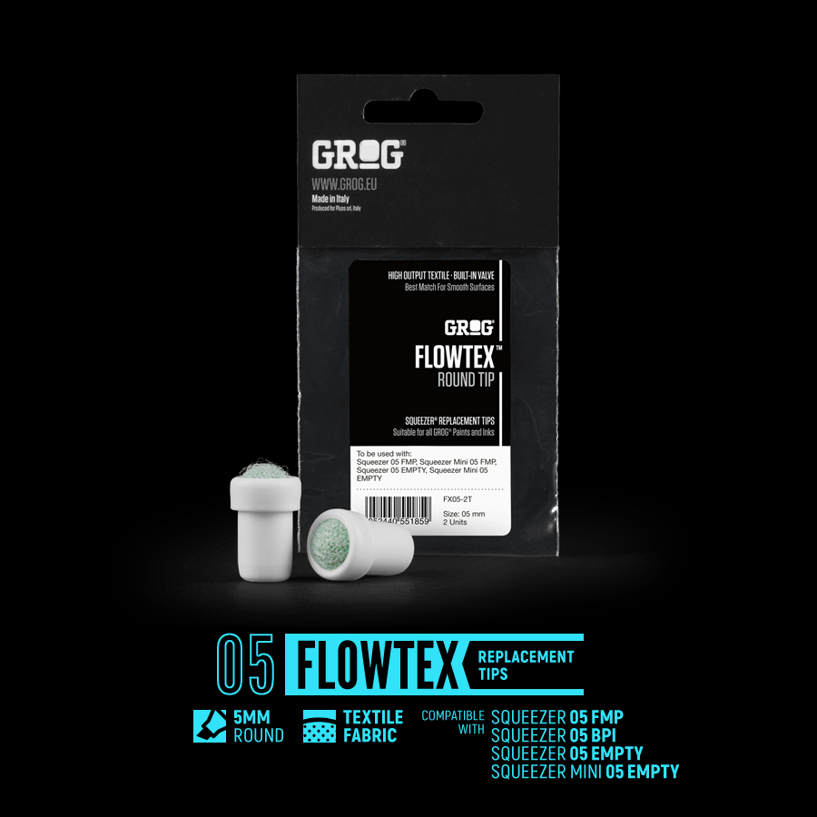 GROG 5mm FLOWTEX Mop Replacement Tip Pack (2-pc) Graffiti Art Supplies