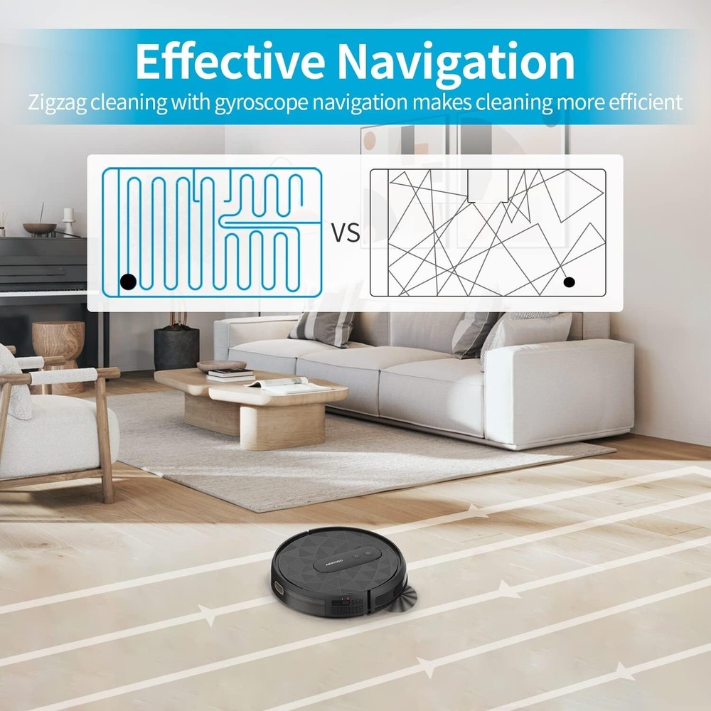 Pro Robot Vacuum Cleaner 2800Pa Suction 120min Runtime APP Control Self-Charging