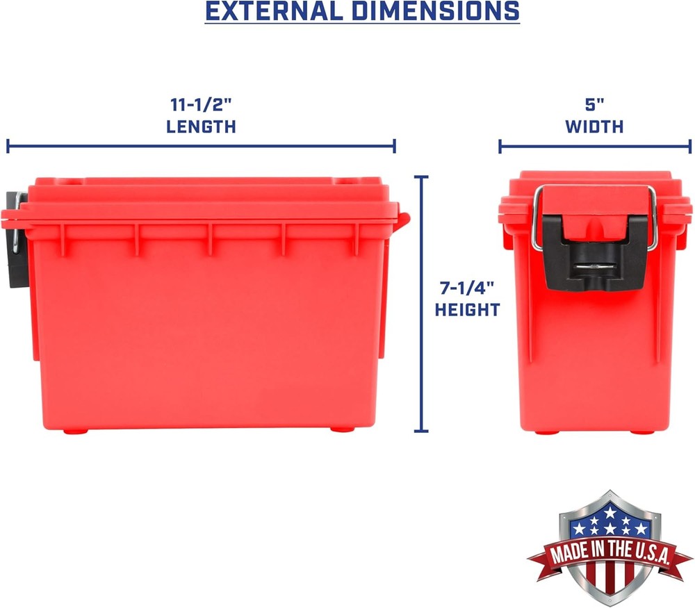 Sheffield 12636 Ammo Storage Box, Stackable .30 Cal Field Boxes, 0.30, Red