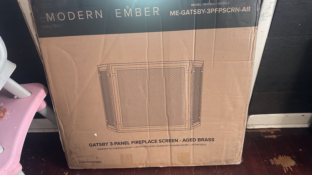 Aged- Brass Fireplace Screen