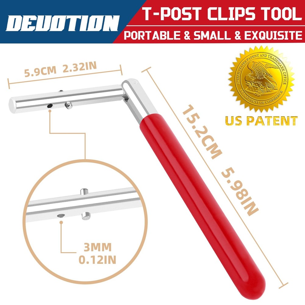 T Post Clips Tool Fence Wire Twisting Bender Handheld Functional Steel Tool