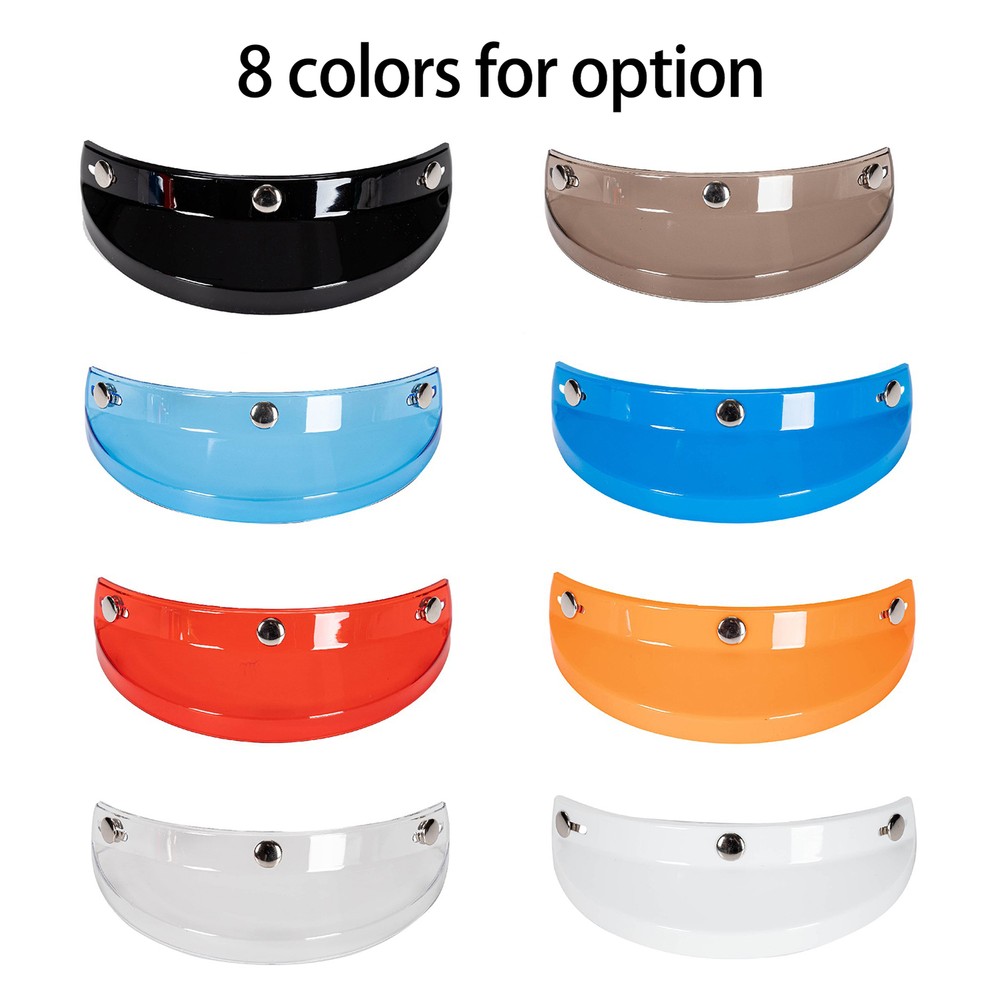 Universal Motorcycle 3 Snap-Button Visor Flip Down Open Face Wind J4I2