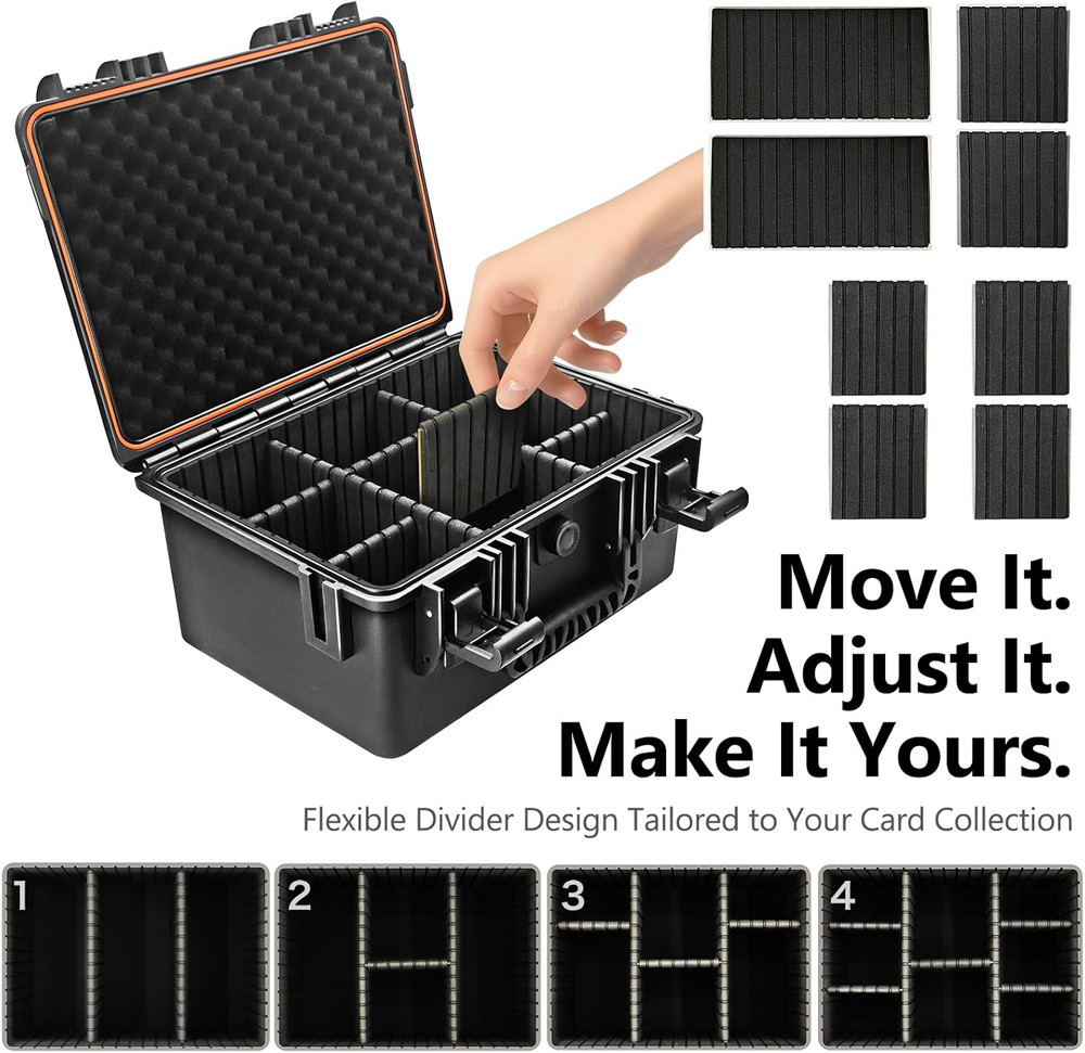 Graded Card Storage Box for Baseball - Trading Card Storage Box with Adjustable