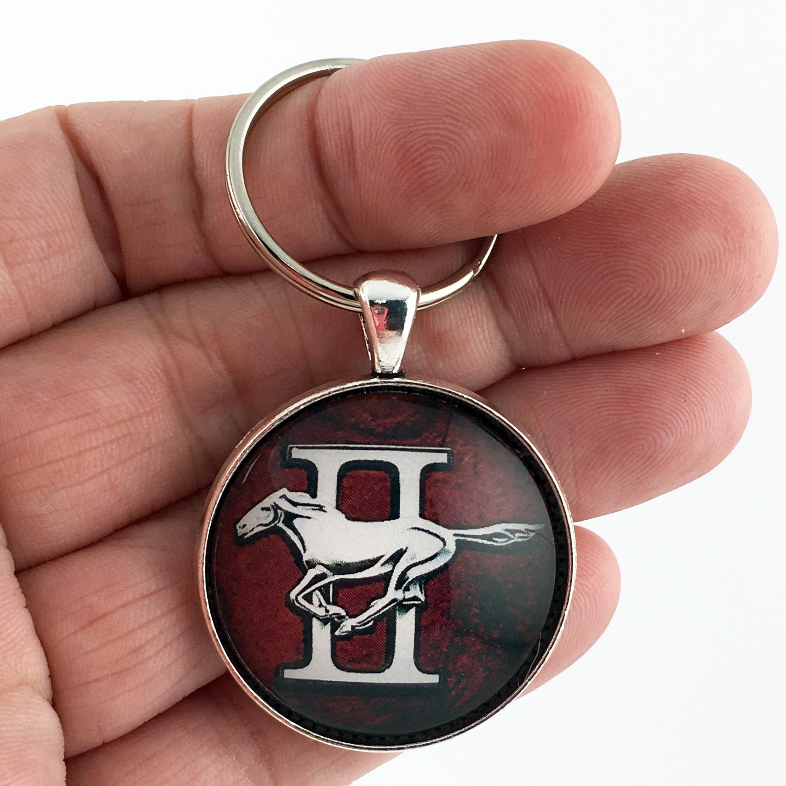 Vintage Ford Mustang II Glove Box Fender Trunk Emblem 1.2 Diameter Keychain