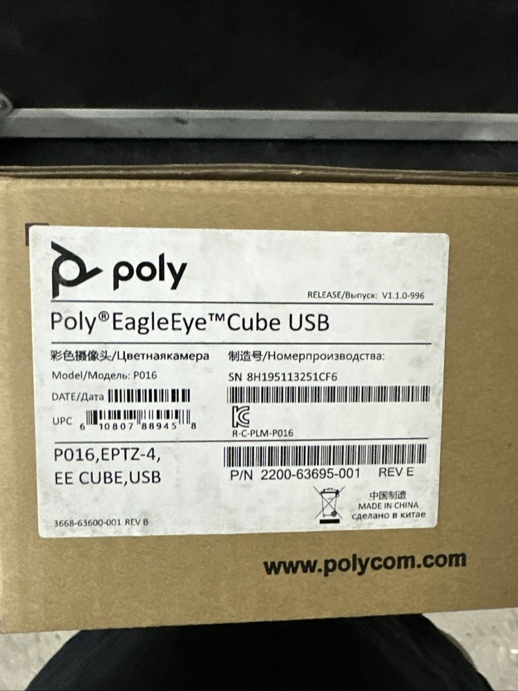 Poly EagleEye Cube Tracking USB 3.0 4k Camera 2200-63695-001