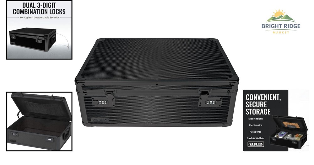 Security Storage Chest with Push Button Control for Documents and Electronics