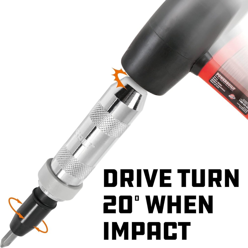 Durable 1/2" Impact Driver Kit with Phillips & Slotted Bits for Rusted Screws