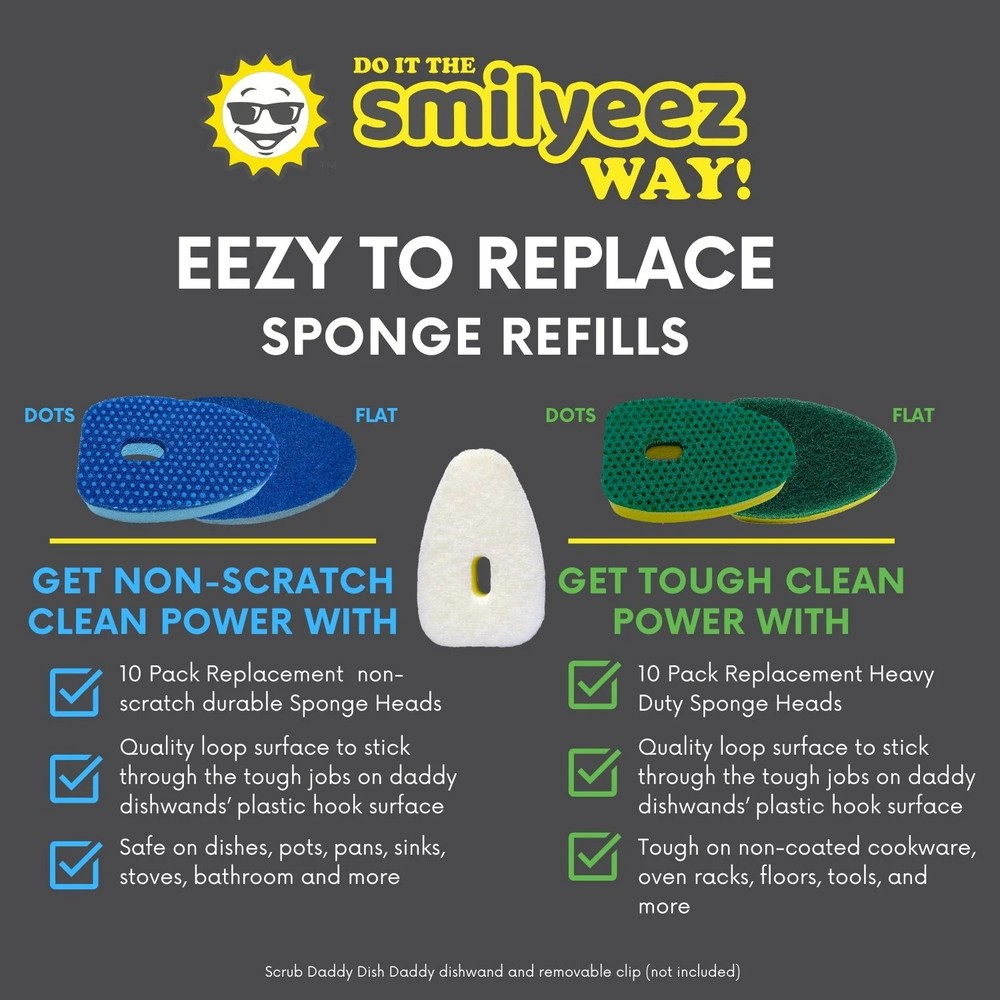 Smilyeez Heavy Duty Refill for use with Dish Daddy® (10 Pack)