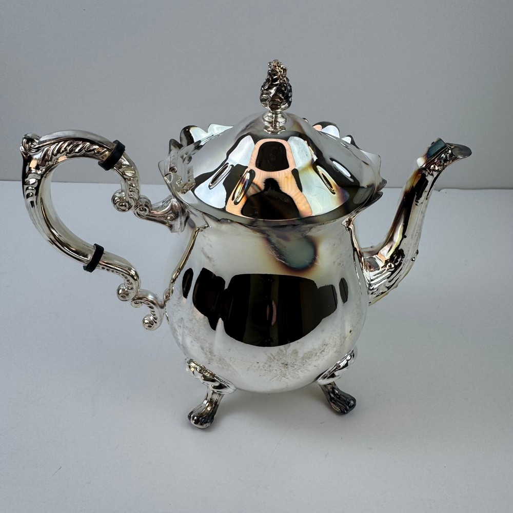 New Elegance in Silver Silver-Plated Princess 4 Pcs Tea & Coffee Set w/ Tray